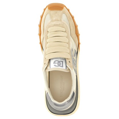 Dolce & Gabbana Silver Calfskin Athletic Sneakers