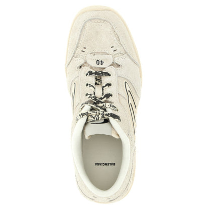 Balenciaga Beige Bovine Leather Platform Sneakers