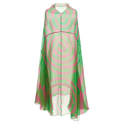 Dries Van Noten Bicolor Silk Midi Dress