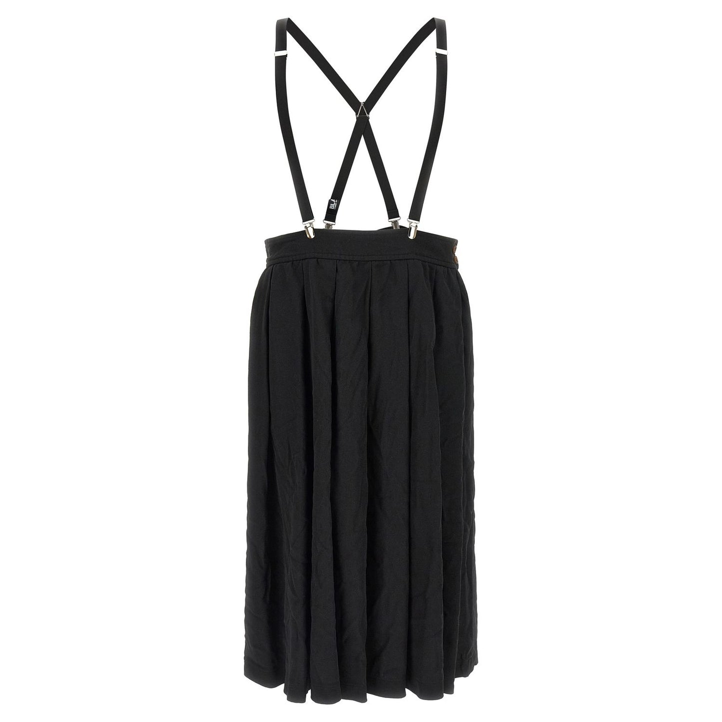 Comme Des Garçons Black Polyester Midi Skirt