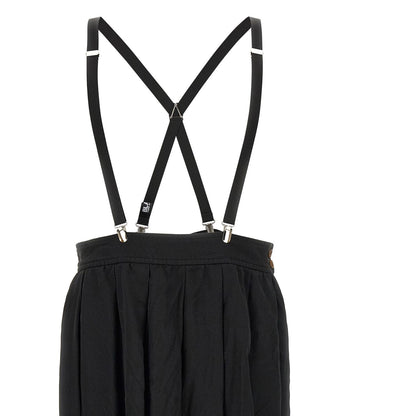 Comme Des Garçons Black Polyester Midi Skirt