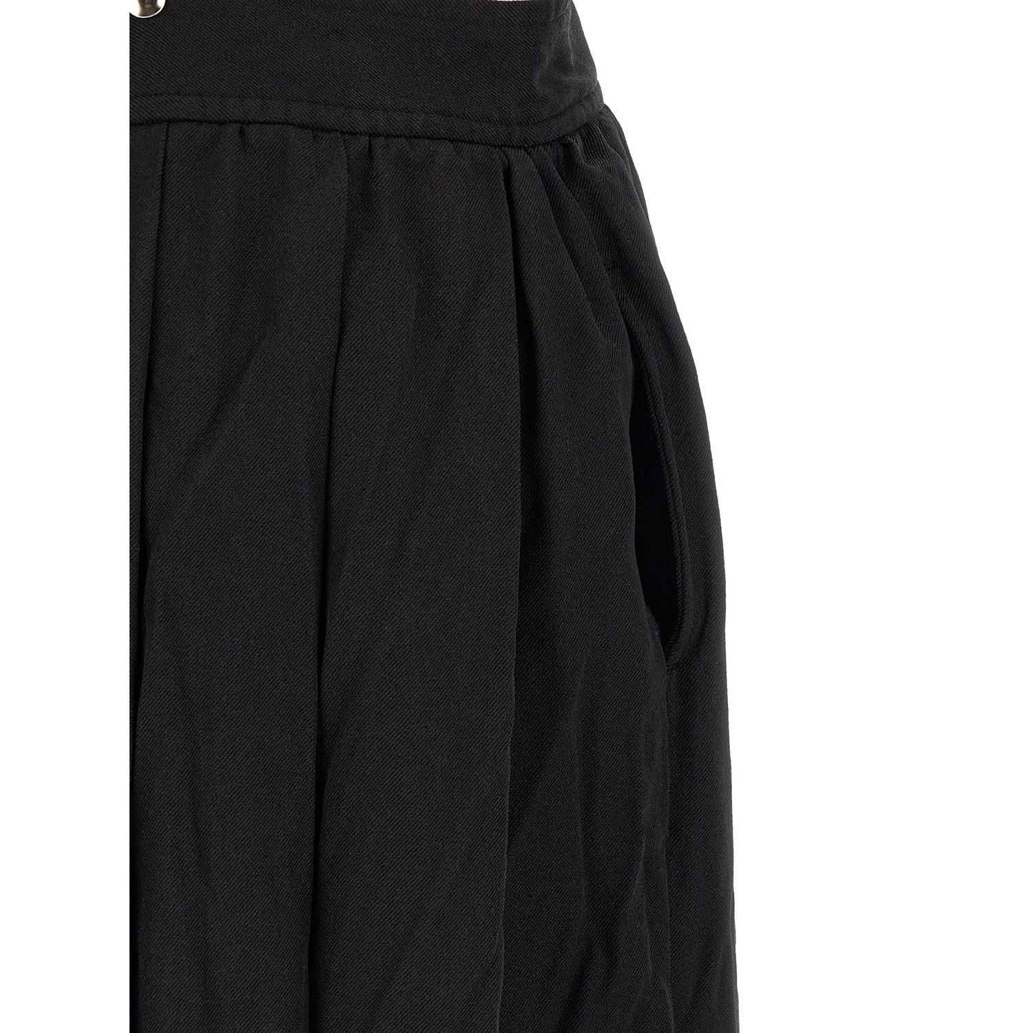 Comme Des Garçons Black Polyester Midi Skirt
