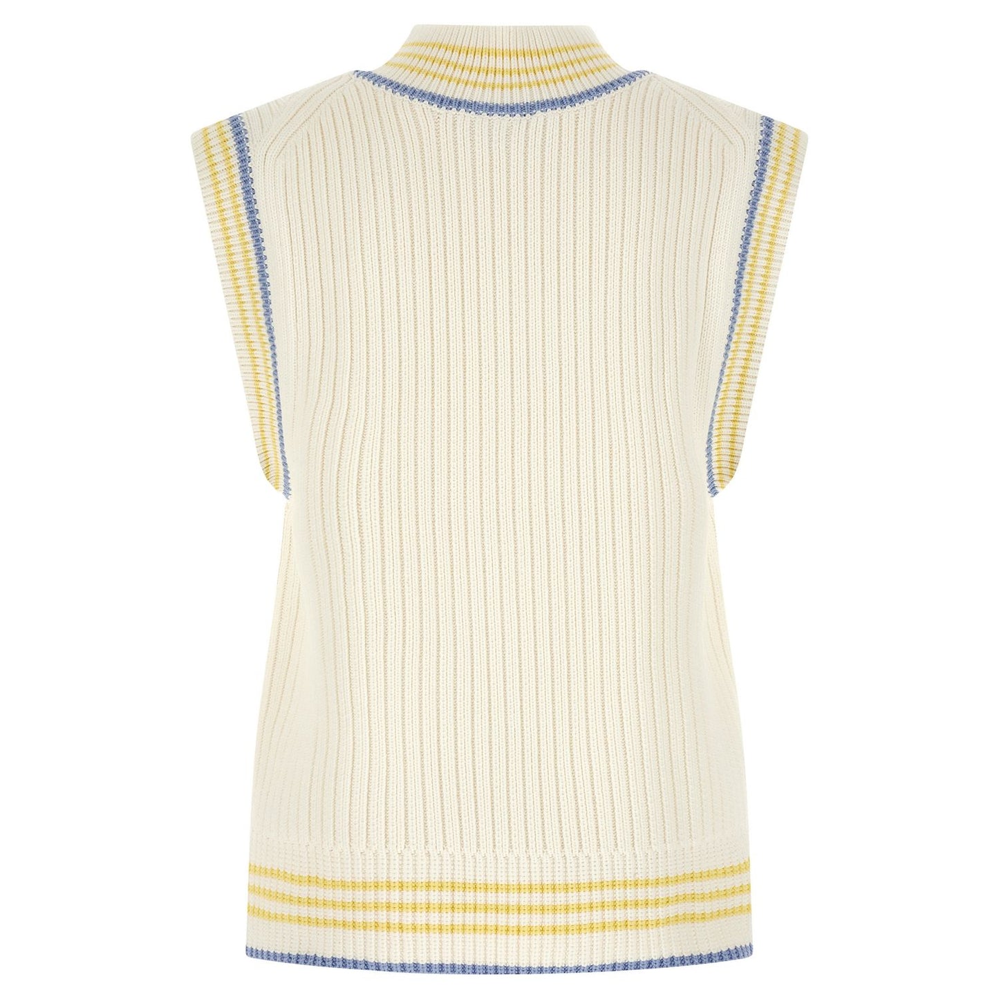Lacoste White Cotton Sleeveles Sweater