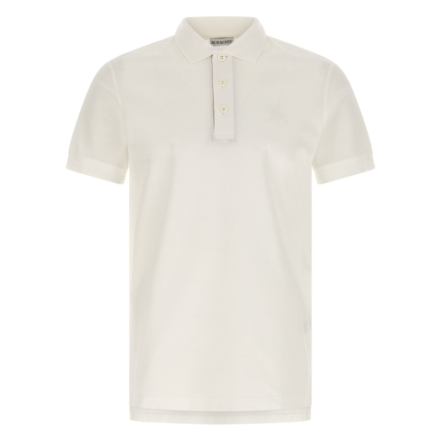 Burberry White Cotton Polo Shirt