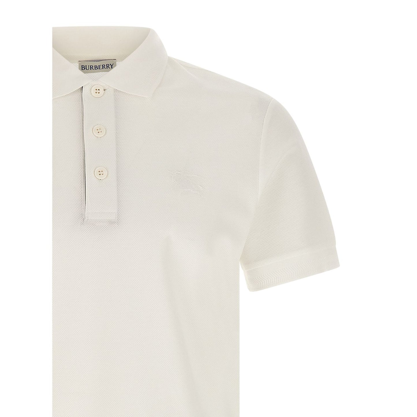 Burberry White Cotton Polo Shirt