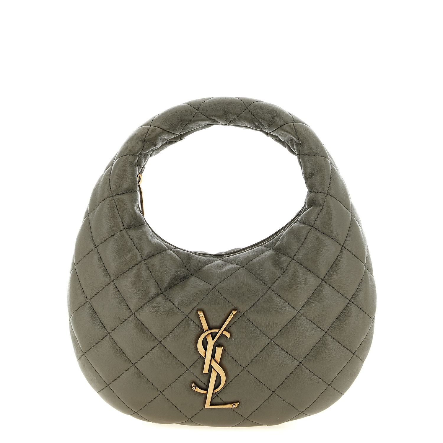 Saint Laurent Gray Lamb Leather Handbag