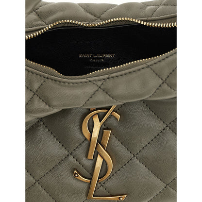 Saint Laurent Gray Lamb Leather Handbag