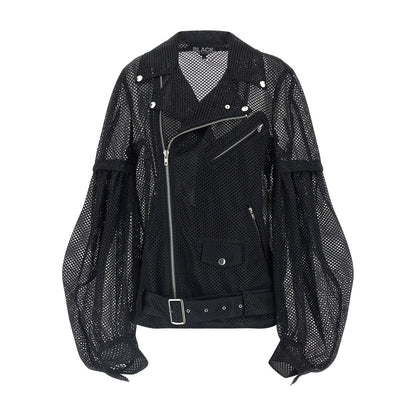 Comme Des Garçons Black Polyester Biker Jacket