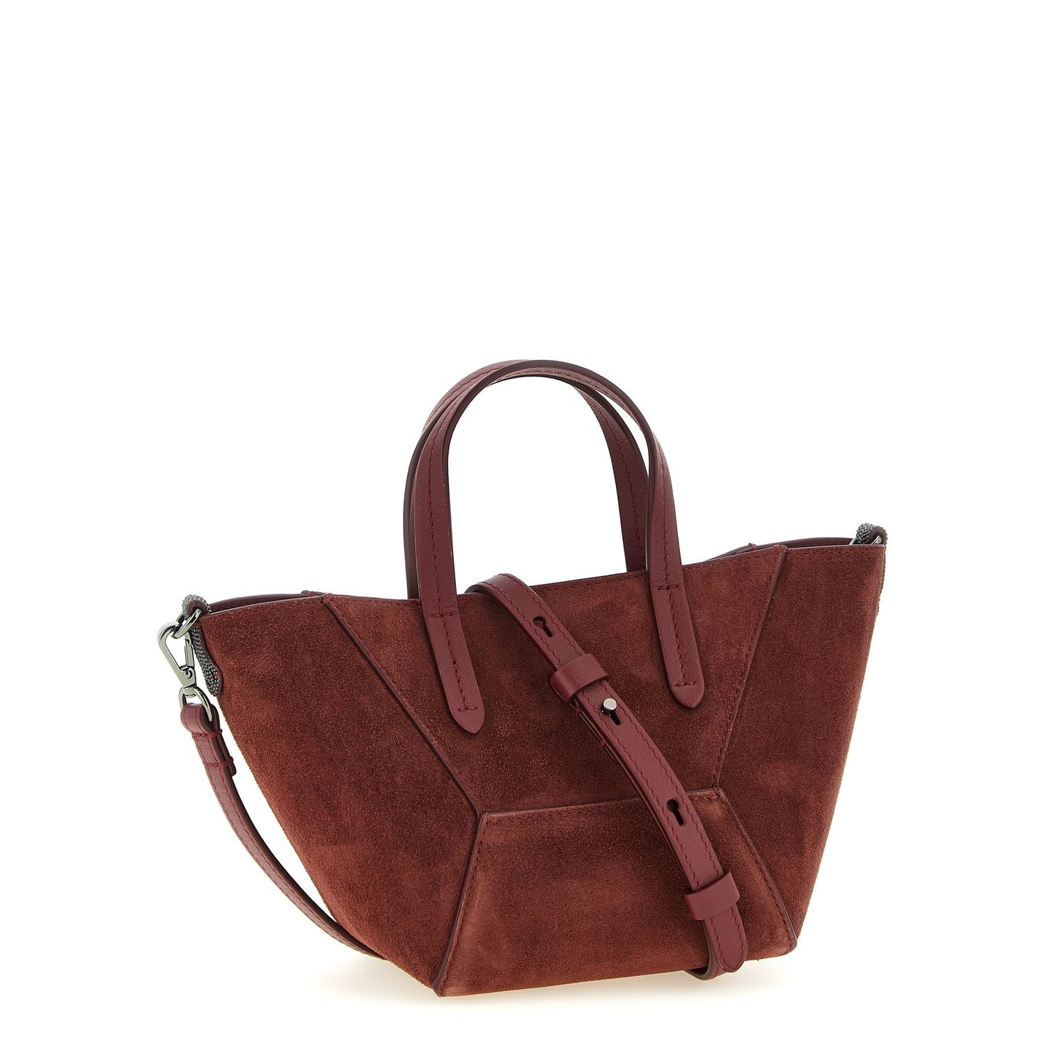Brunello Cucinelli Bordeaux Calfskin Handbag