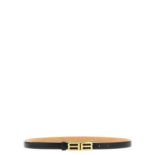 Balenciaga Black Leather Regular Belt