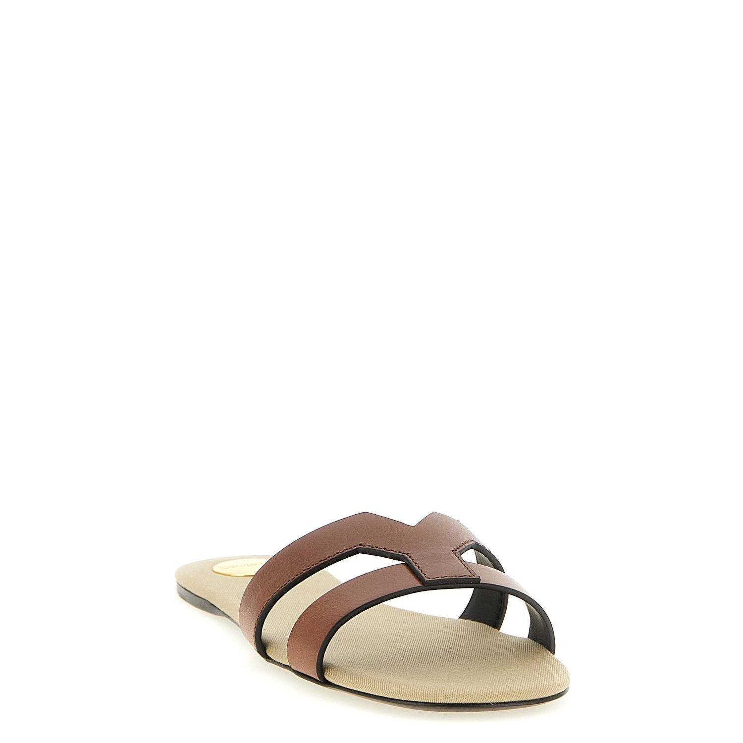 Saint Laurent Brown Calfskin Slides