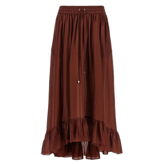 Zimmermann Bordeaux Silk Mini Skirt