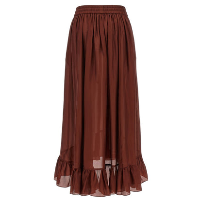 Zimmermann Bordeaux Silk Mini Skirt