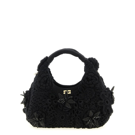 Ganni Black Organic Cotton Handbag