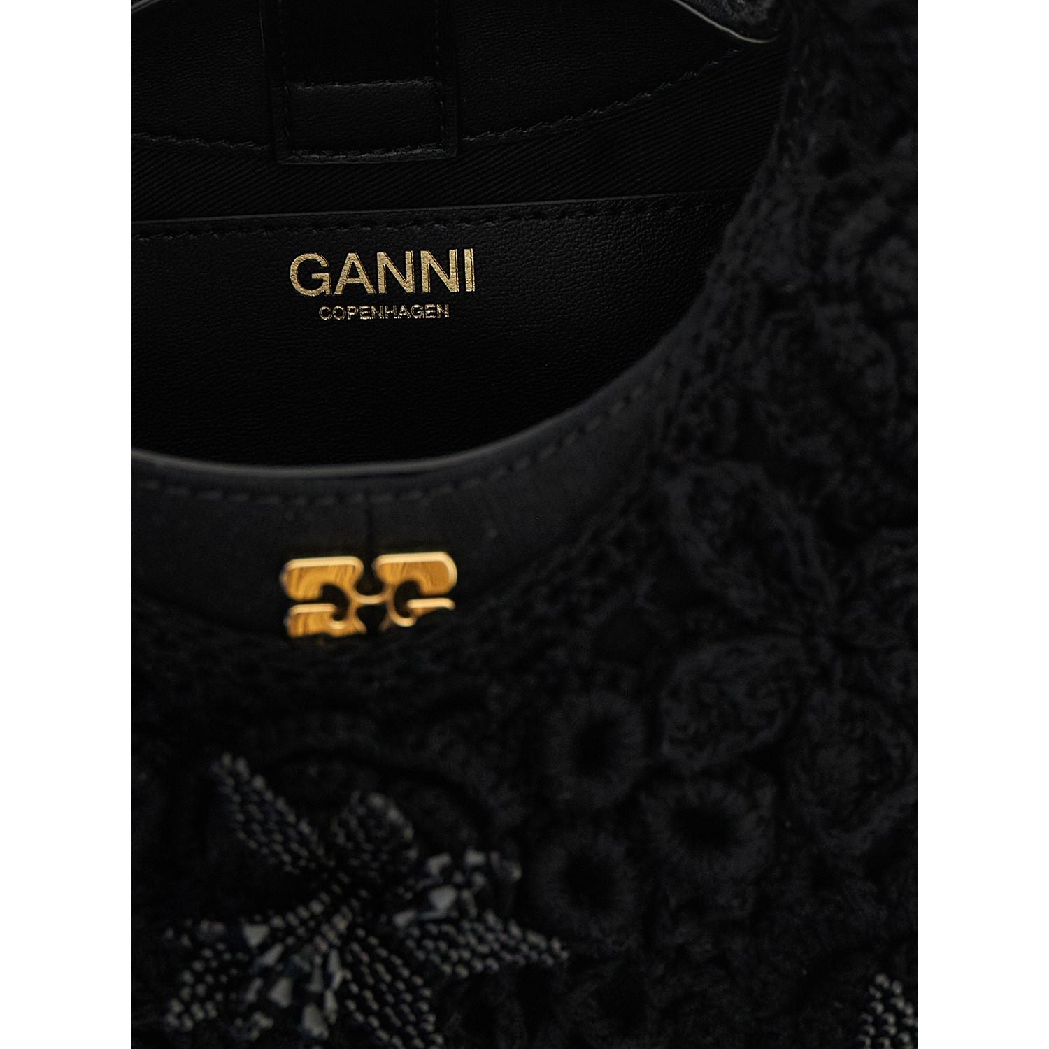 Ganni Black Organic Cotton Handbag