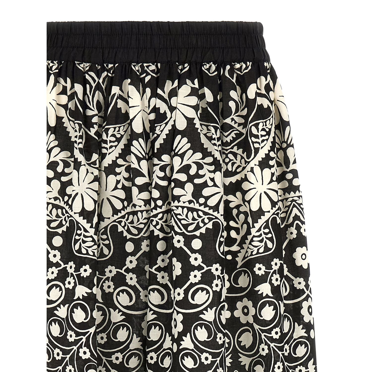 Max Mara Bicolor Cotton Flared Pants