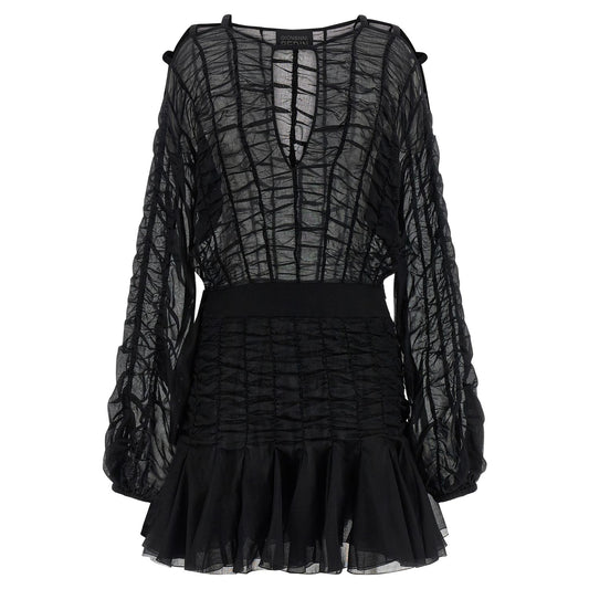 Giovanni Bedin Black Cotton Short Dress