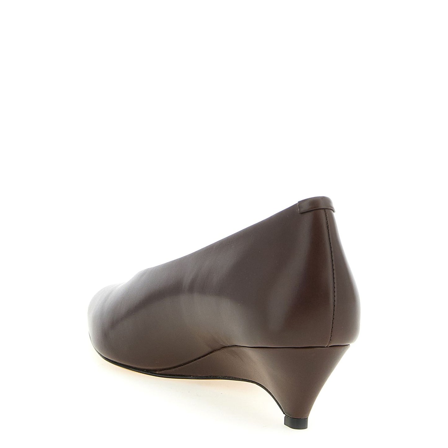 Jil Sander Brown Calfskin Mid Heel Pumps