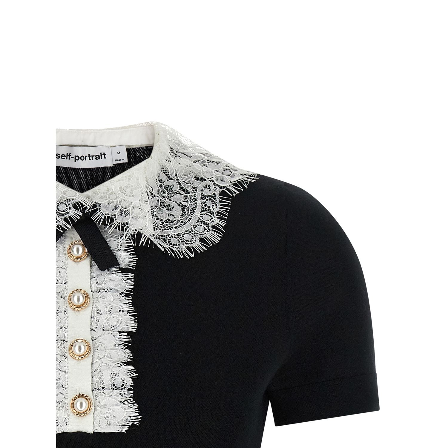 Self-Portrait Bicolor Wool Blouse