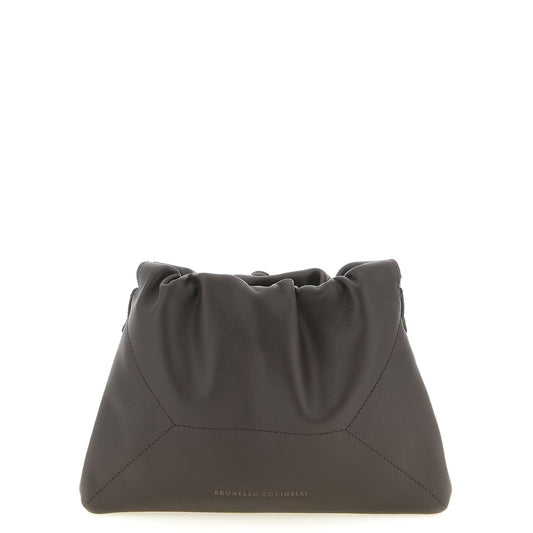 Brunello Cucinelli Brown Calfskin Clutch Bag
