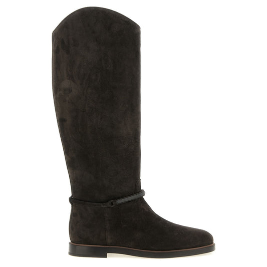 Brunello Cucinelli Black Calfskin Over The Knee