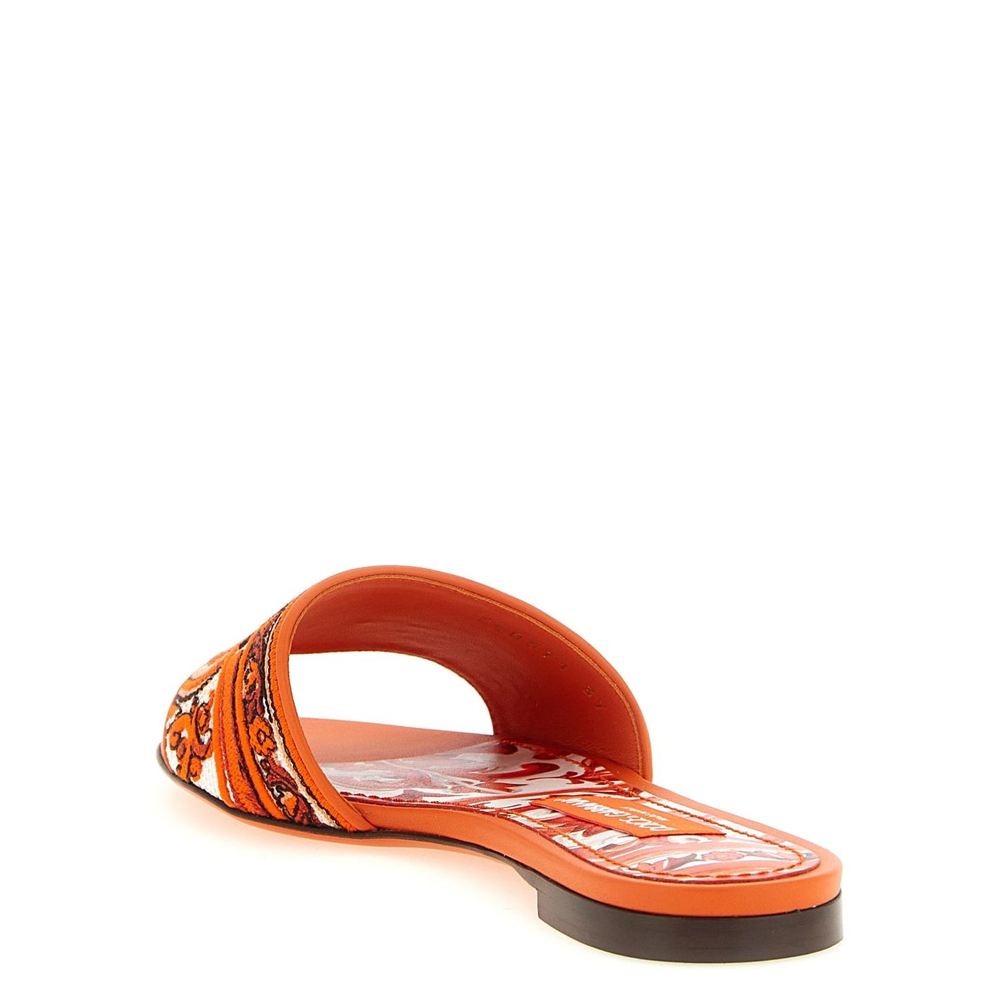 Dolce & Gabbana Orange Cotton Slides