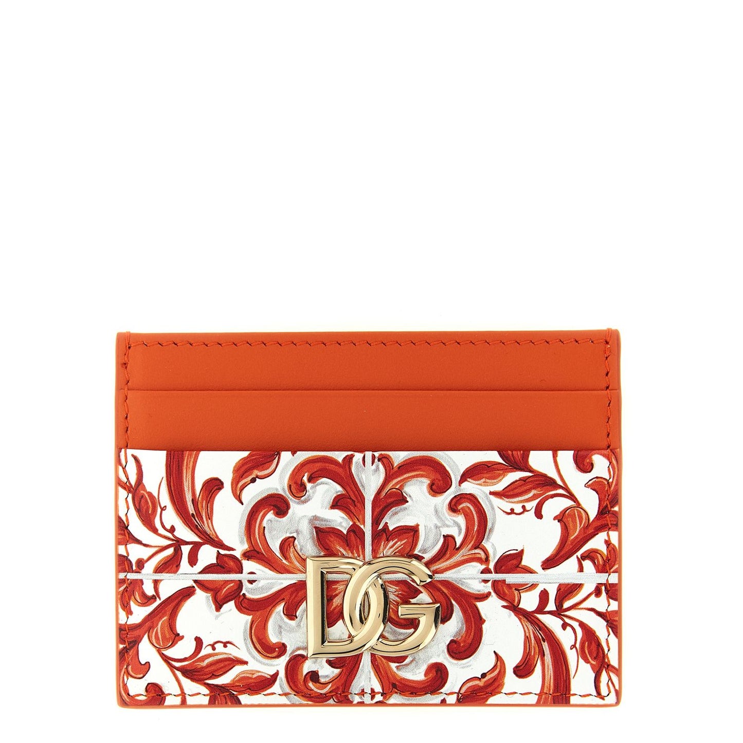 Dolce & Gabbana Orange Calfskin Cardholder