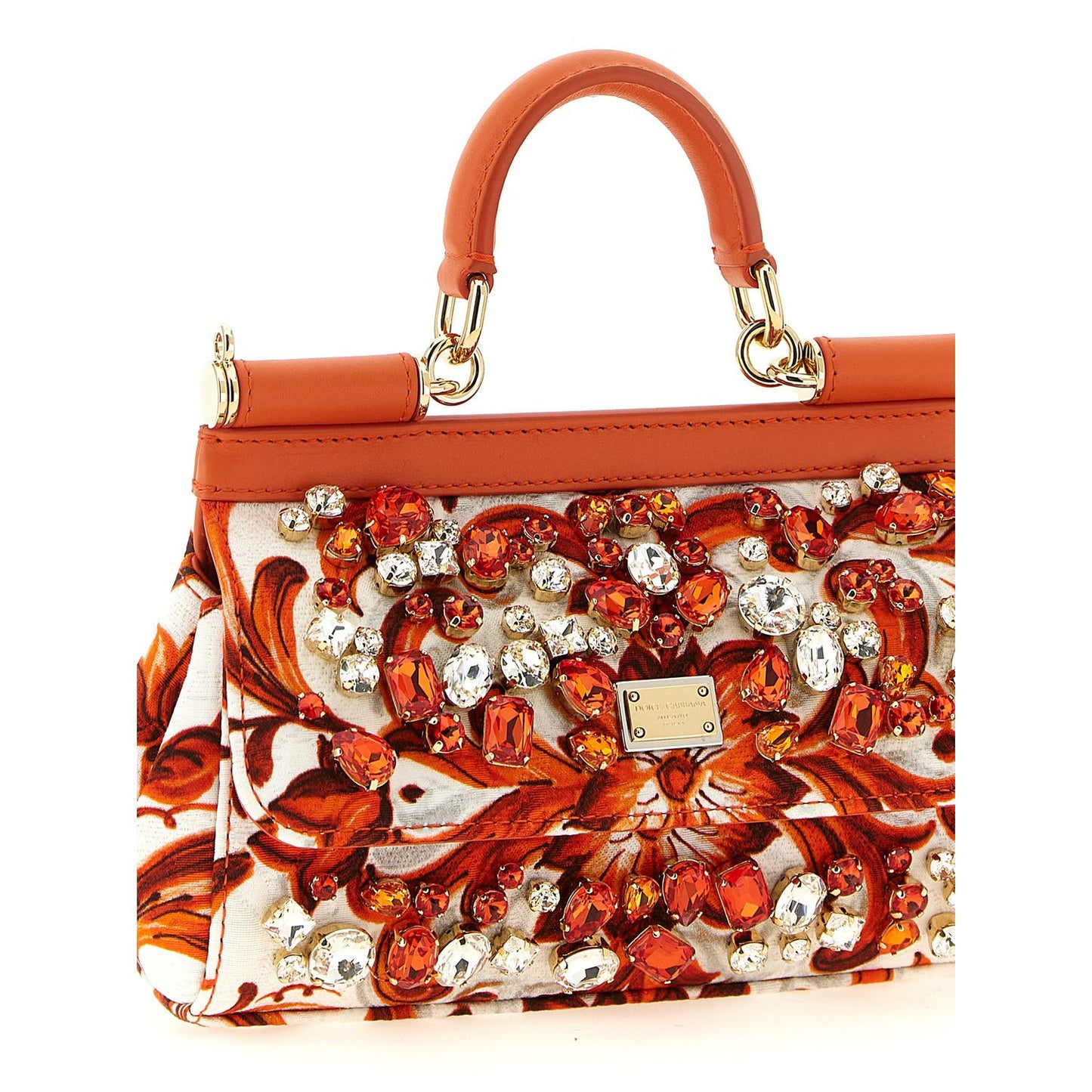 Dolce & Gabbana Orange Cotton Handbag