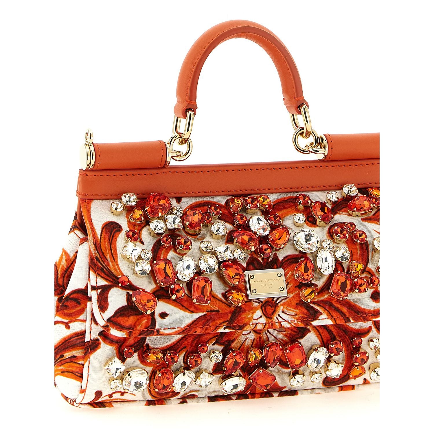 Dolce & Gabbana Orange Cotton Handbag