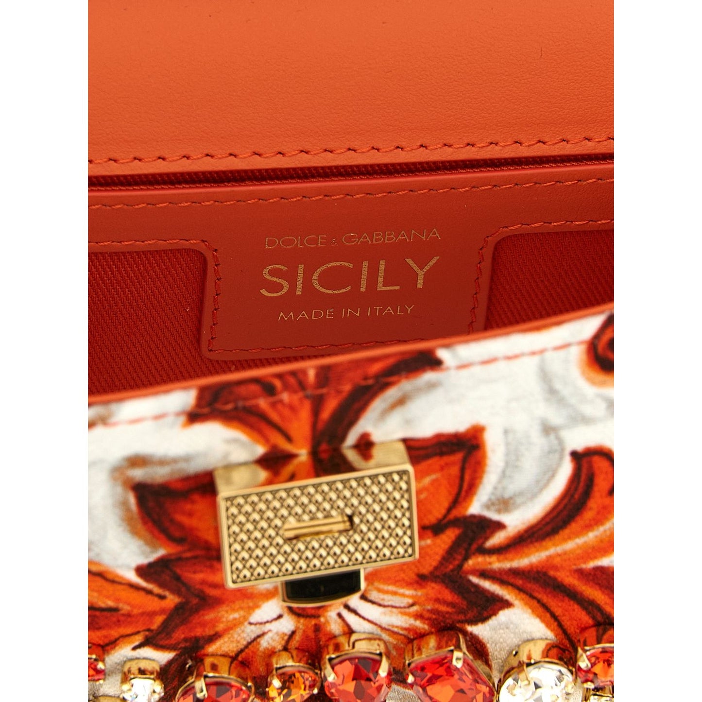 Dolce & Gabbana Orange Cotton Handbag