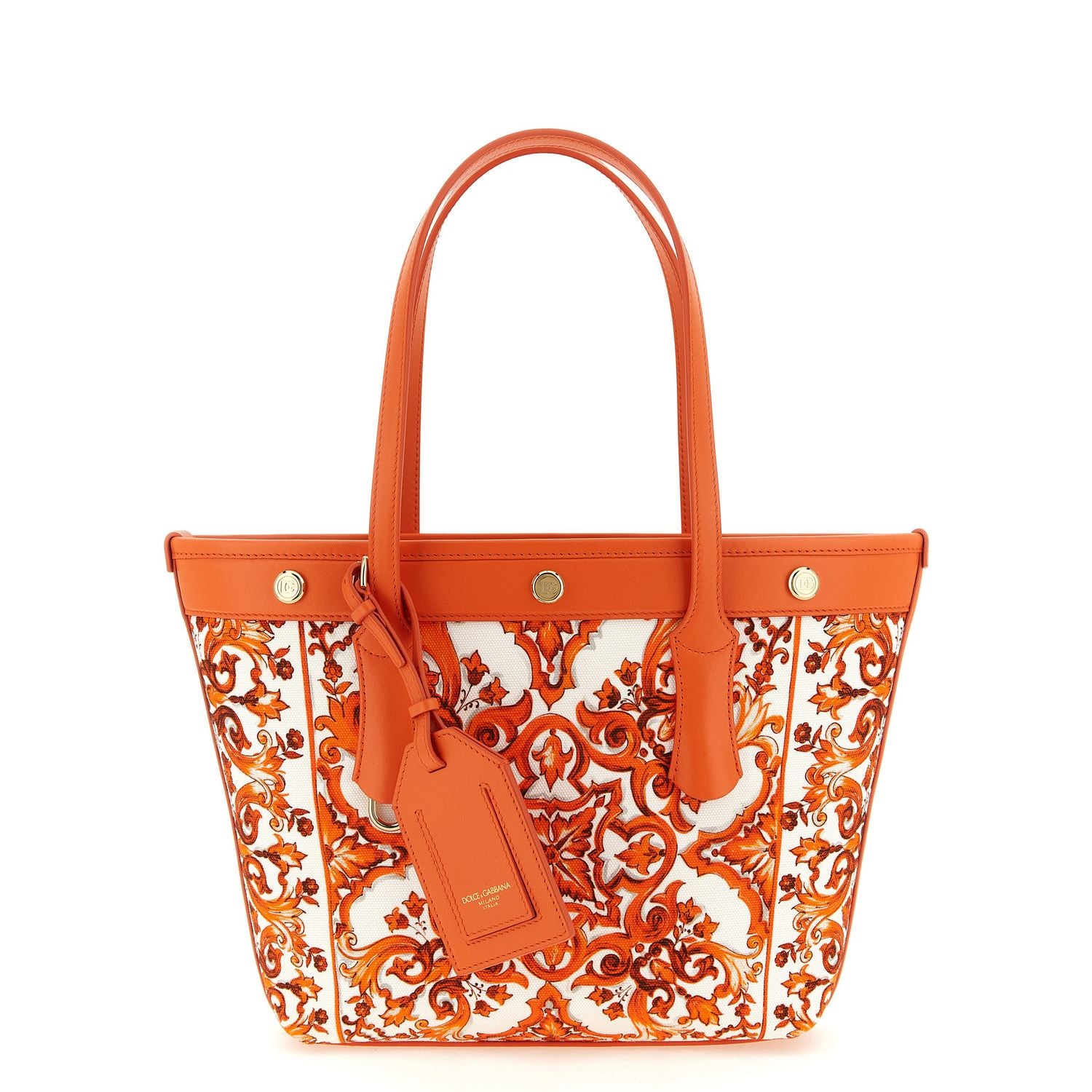 Dolce & Gabbana Orange Cotton Tote Bag