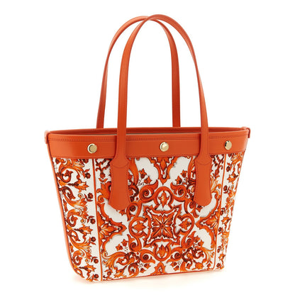 Dolce & Gabbana Orange Cotton Tote Bag