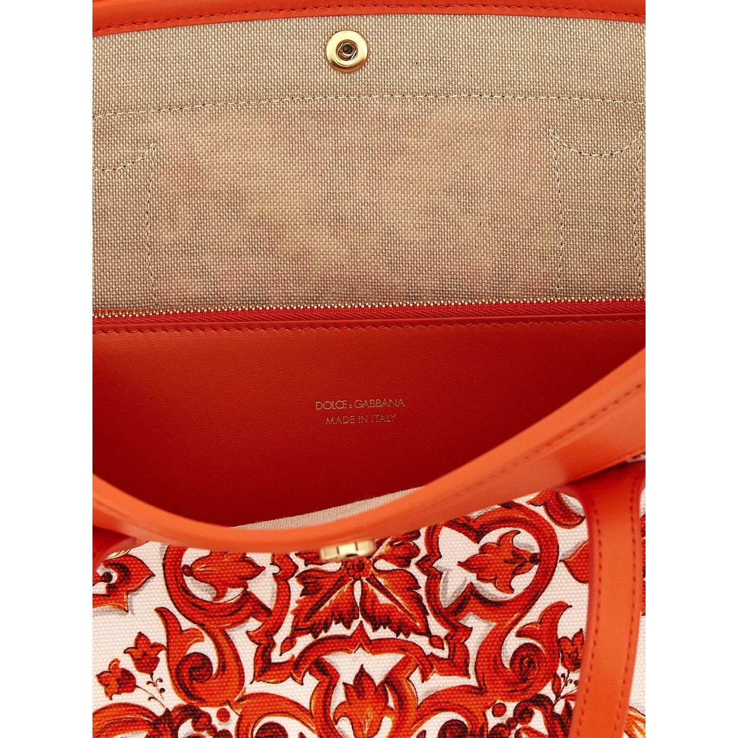 Dolce & Gabbana Orange Cotton Tote Bag