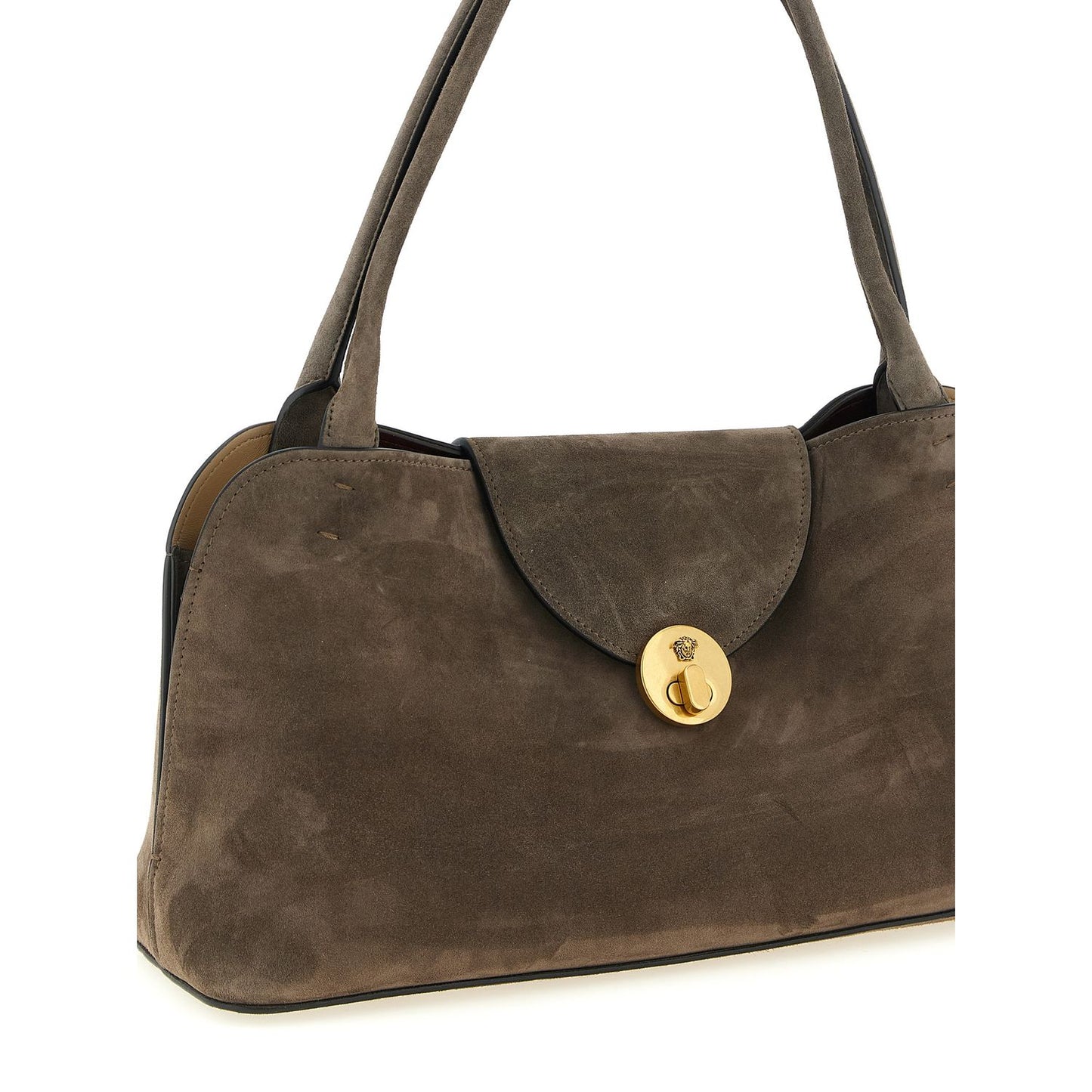 Versace Brown Calfskin Shoulder Bag