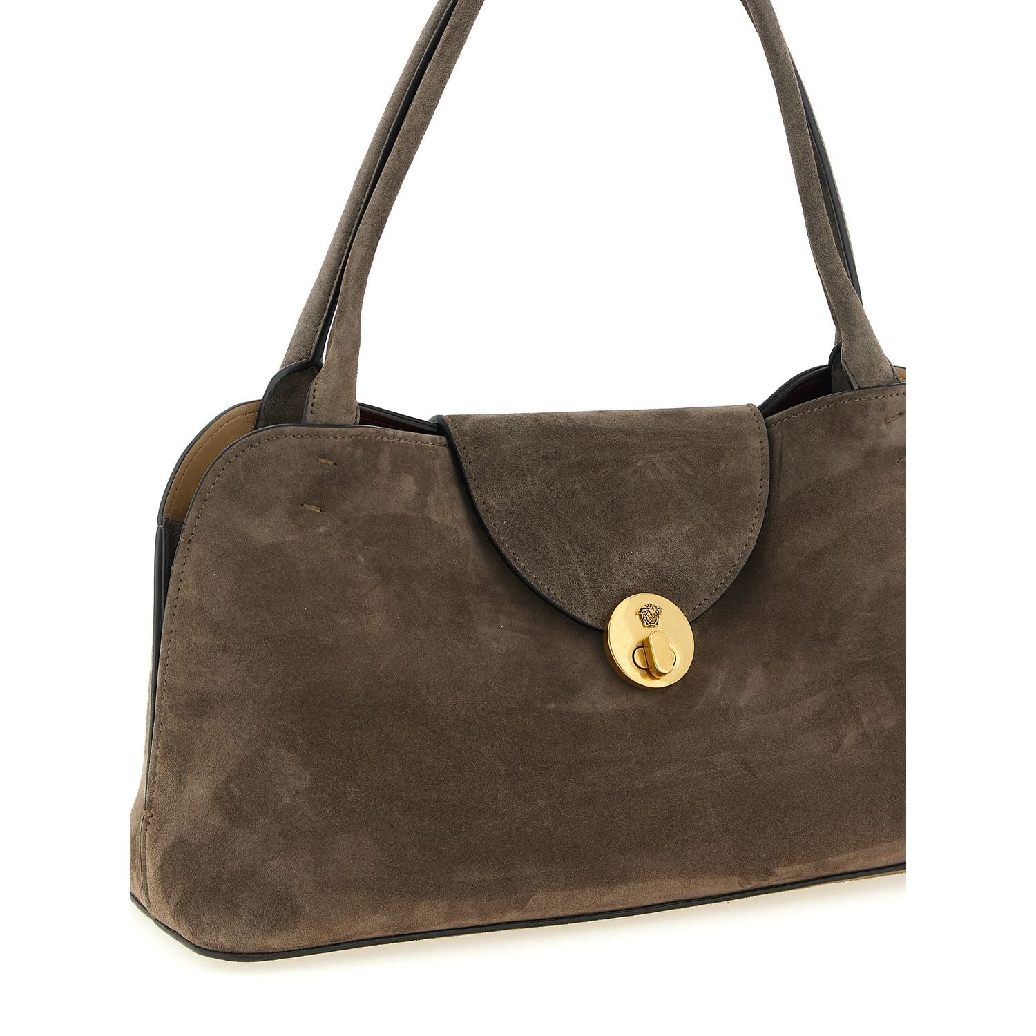 Versace Brown Calfskin Shoulder Bag