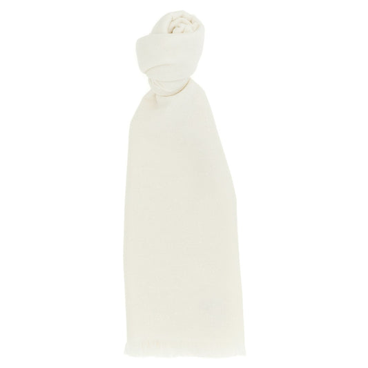 Brunello Cucinelli White Cashmere Scarf