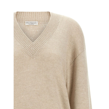 Brunello Cucinelli Beige Cashmere Cardigan