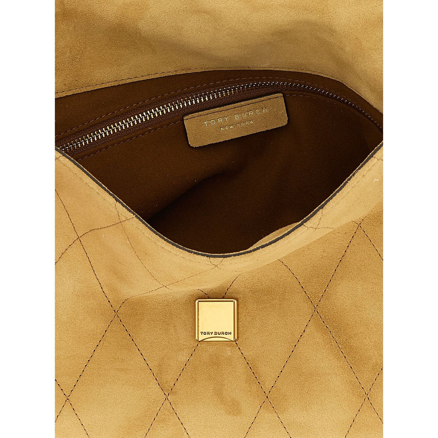 Tory Burch Beige Calfskin Shoulder Bag