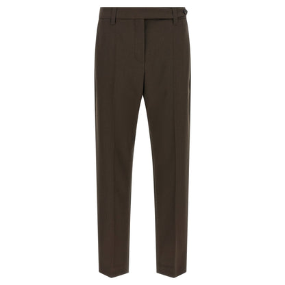 Brunello Cucinelli Brown Virgin Wool Dress Pants