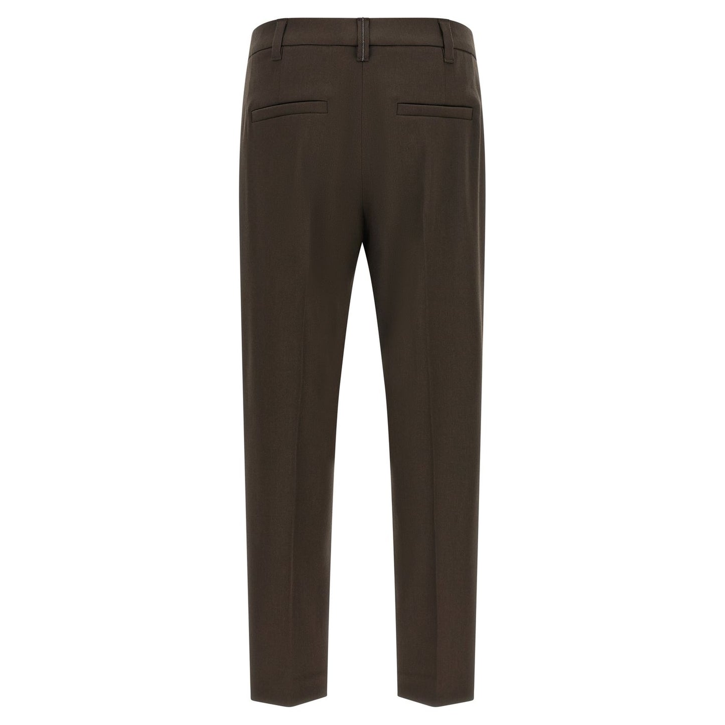 Brunello Cucinelli Brown Virgin Wool Dress Pants