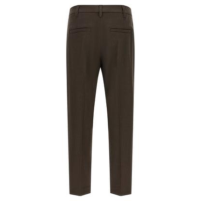 Brunello Cucinelli Brown Virgin Wool Dress Pants