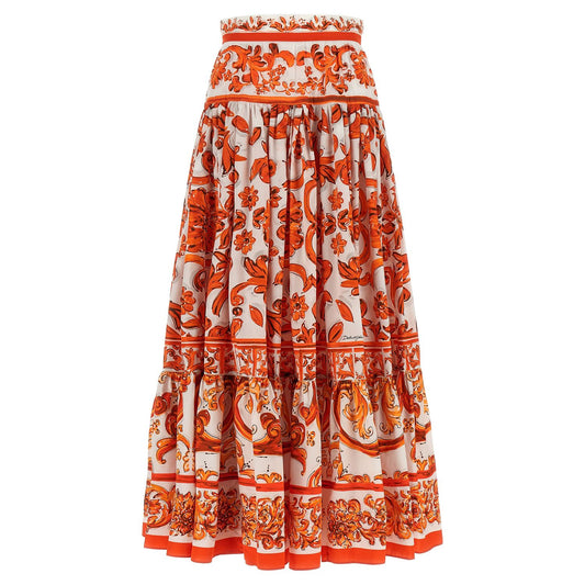 Dolce & Gabbana Orange Cotton Mini Skirt