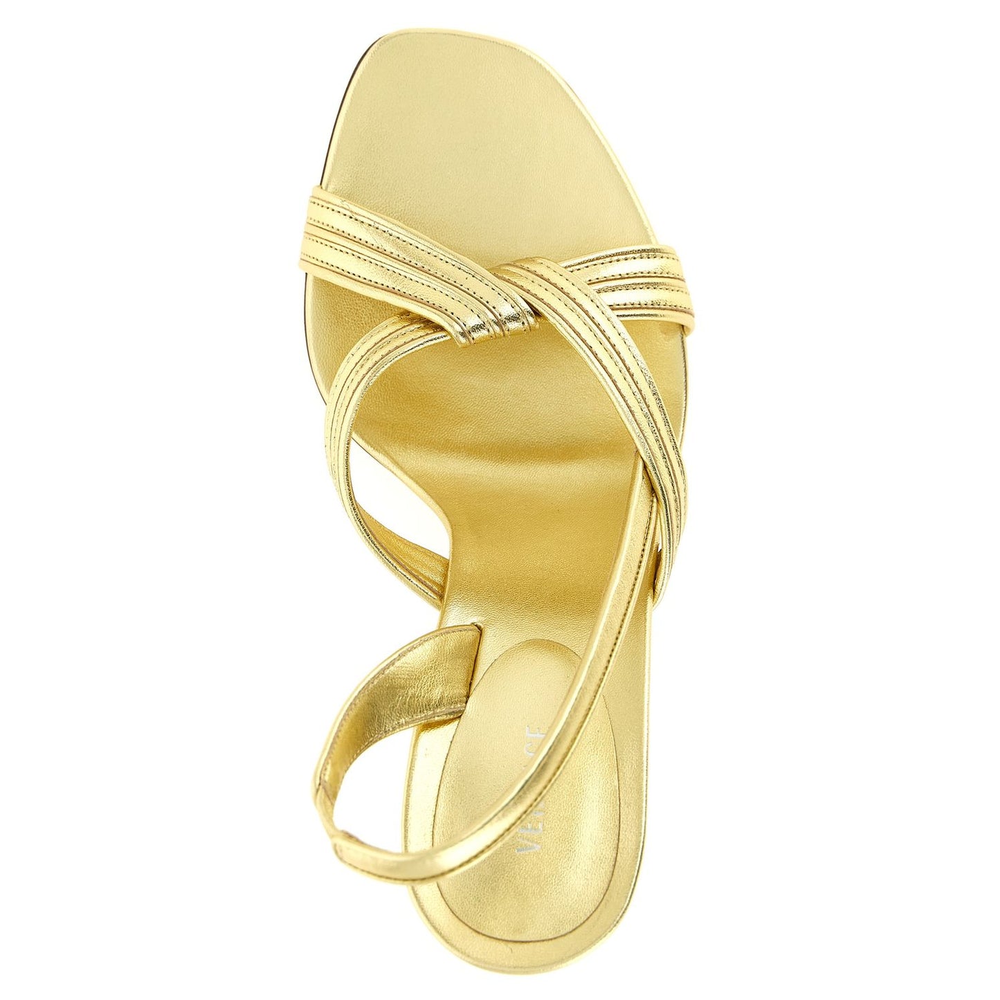 Versace Gold Lamb Leather Stiletto Heel Sandals