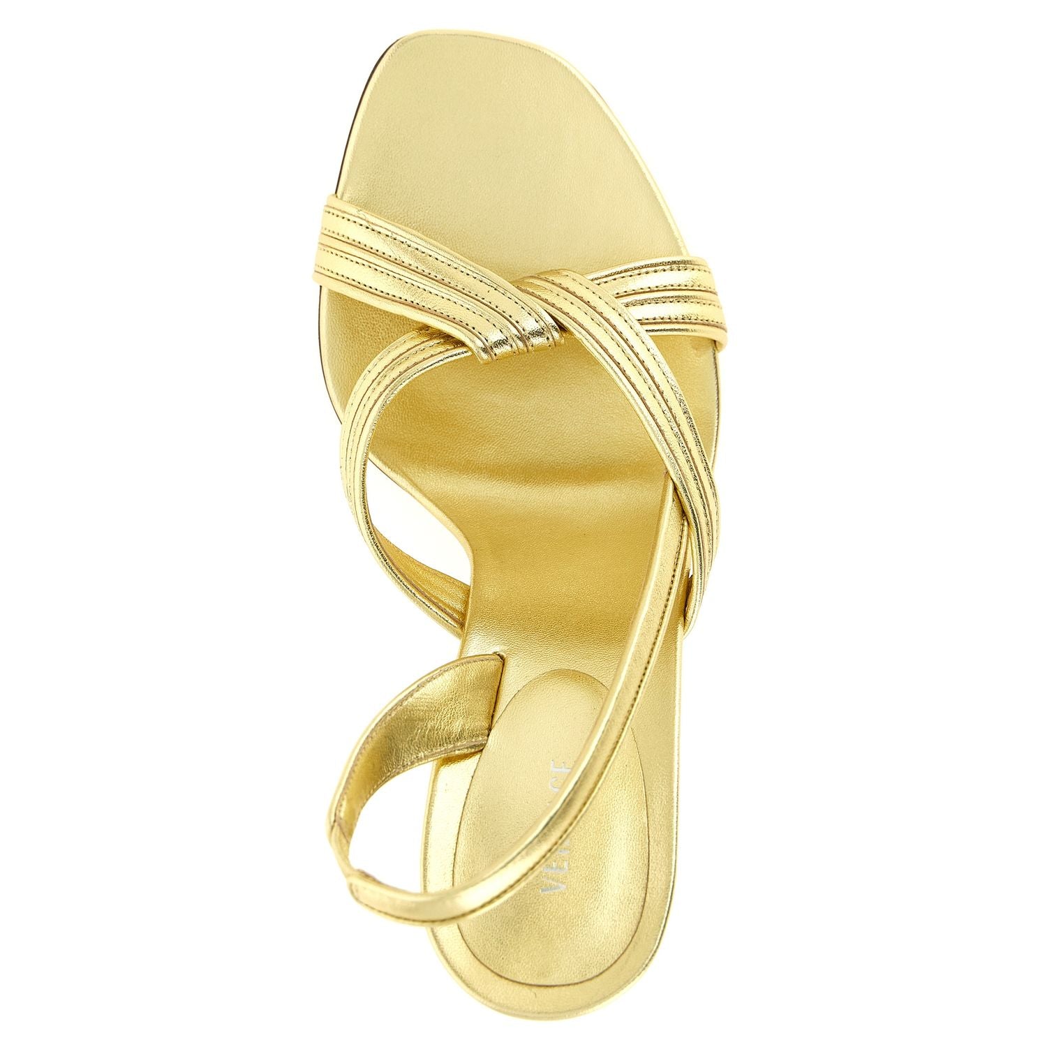 Versace Gold Lamb Leather Stiletto Heel Sandals
