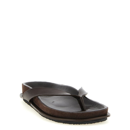 Jacquemus Brown Cowhide Slides