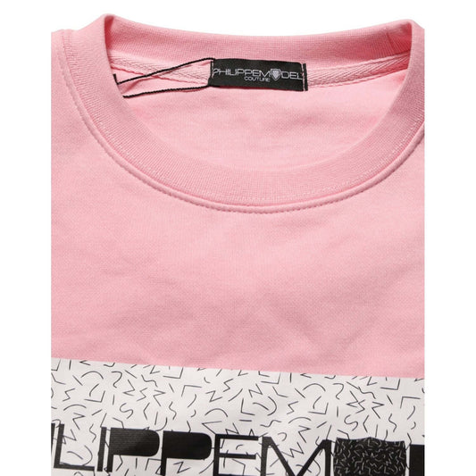 Philippe Model Pink Cotton Logo Long Sleeves Pullover Sweater