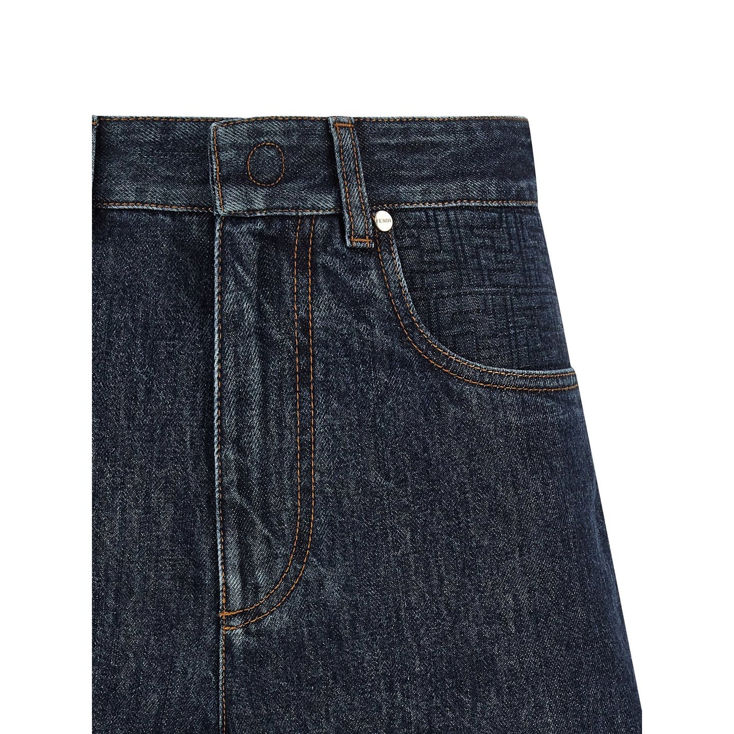 Fendi Blue Cotton Bermuda Shorts