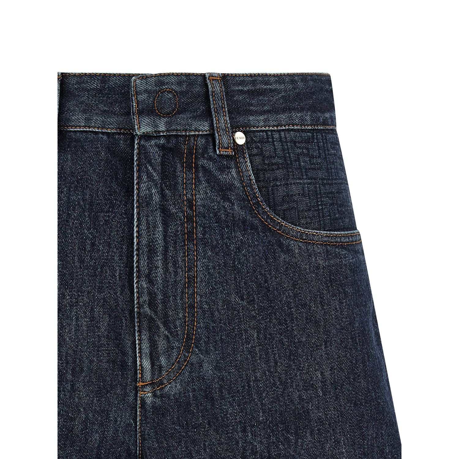 Fendi Blue Cotton Bermuda Shorts