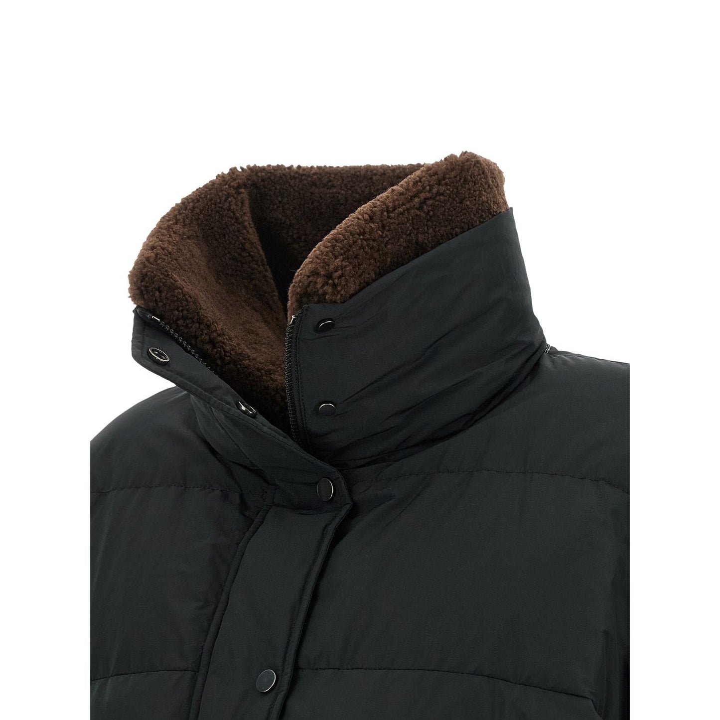 Brunello Cucinelli Black Cotton Full-Length Jacket