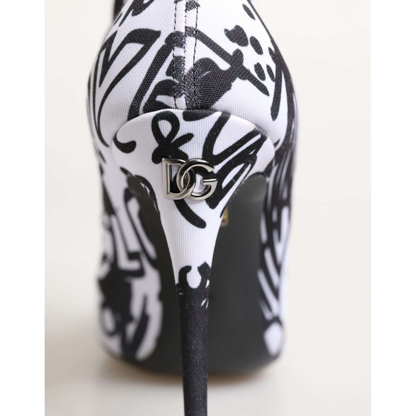 Dolce & Gabbana White Graffiti Stretch Ankle Boots Shoes